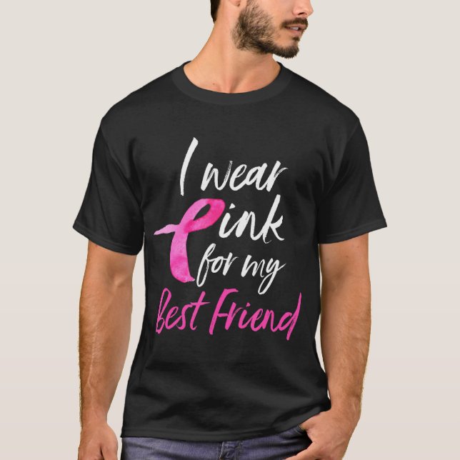 Camiseta Uso Rosa Para Mi Mejor Amigo El Cáncer De Mama (Anverso)