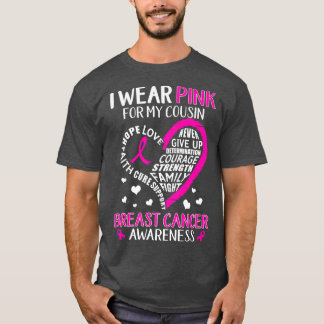 Camiseta Uso Rosa Para Mi Primo Cinta Cáncer De Mama Awa