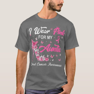 Camiseta Uso Rosa Para Mi Tía Cáncer De Mama De Talón Alto