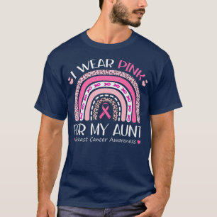 Camiseta Uso Rosa Para Mi Tía Leopardo Y El Pecho Arcoiris 