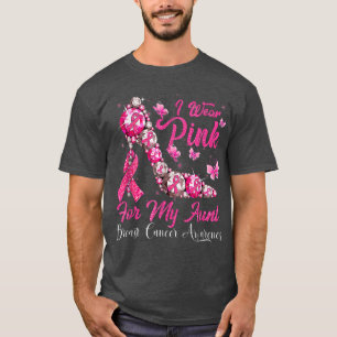 Camiseta Uso Rosa Por Mi Tía De Cáncer De Mama De Alto Taló