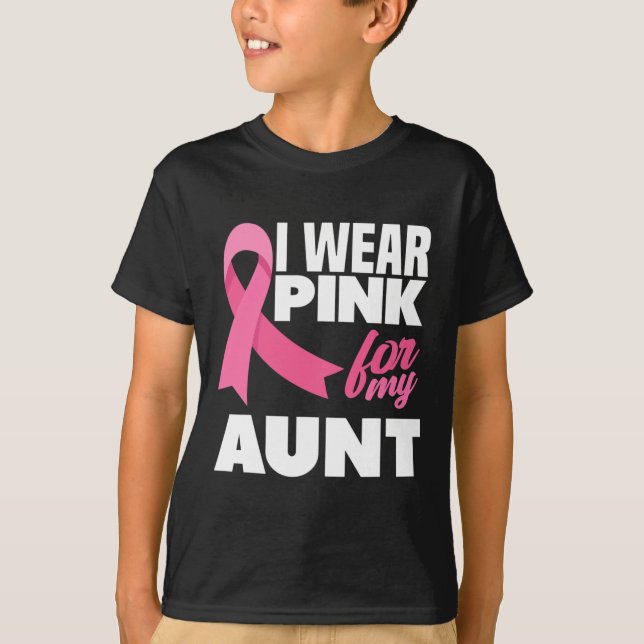 Camiseta Uso Rosa Por Mi Tía Tía Tía, Consciente Del Cáncer (Anverso)