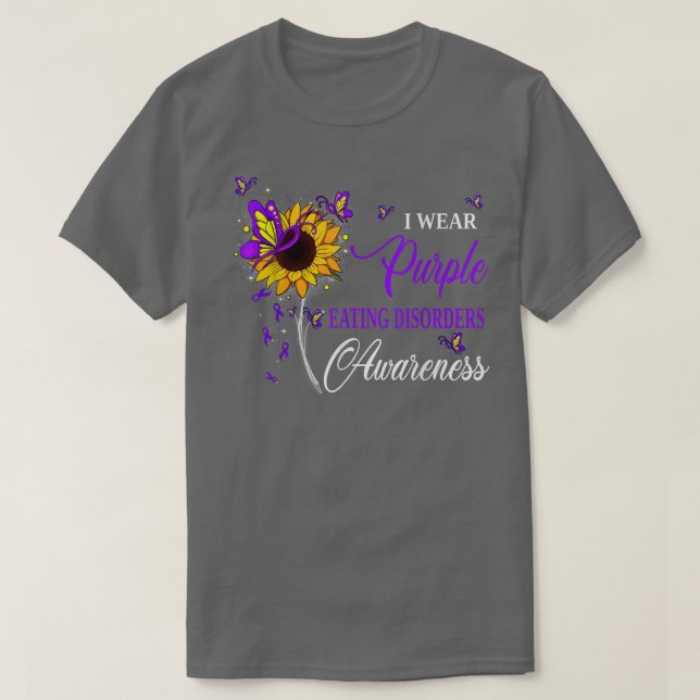 Camiseta Uso trastornos morados de la alimentación Concienc (Diseño del anverso)