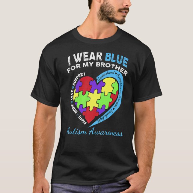 Camiseta Uso Un Azul Increíble Para Mi Hermano Amado Autism (Anverso)
