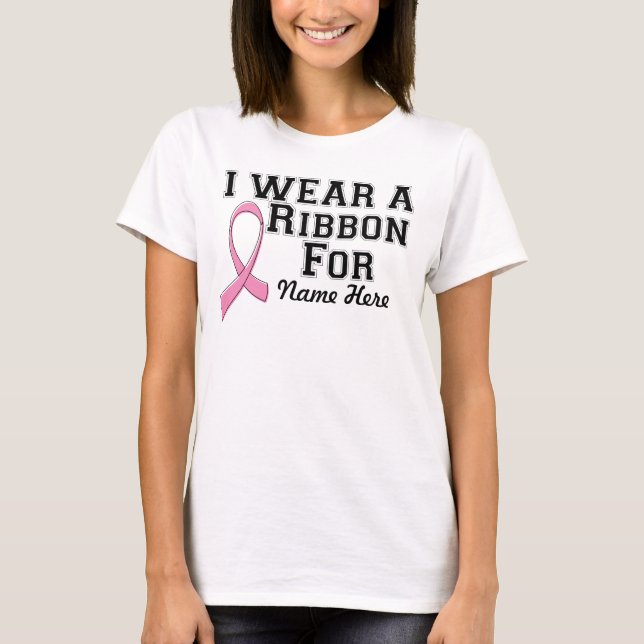 Camiseta Uso un Cáncer de Mama de Cinta Rosa (Anverso)