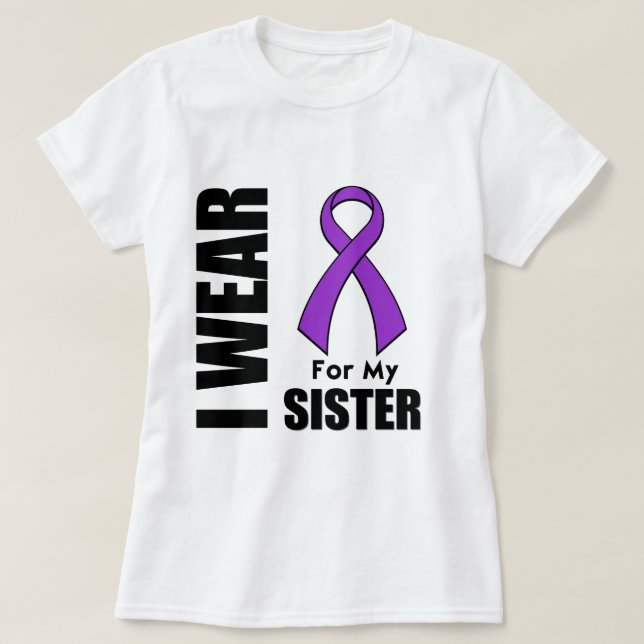 Camiseta Uso una cinta morada para mi hermana (Diseño del anverso)