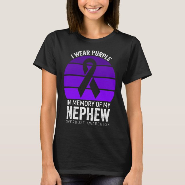 Camiseta Uso Una Sobredosis Morada Conciencia De La Cinta P (Anverso)