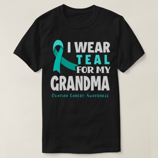 Camiseta Uso Verde azulado Para Mi Abuela Apoyar El Cáncer  (Diseño del anverso)