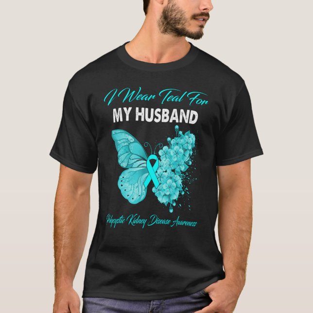 Camiseta Uso Verde azulado Para Mi Esposo Diáuseas Polístic (Anverso)