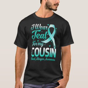 Camiseta Uso Verde azulado Para Mi Primo Alimentos Alergias