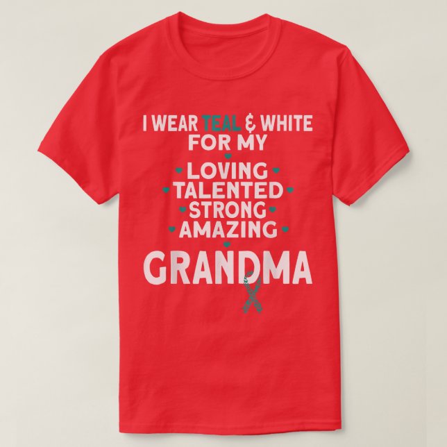 Camiseta Uso Verde azulado Y Blanco Para La Abuela Mi Cañón (Diseño del anverso)