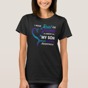 Camiseta Uso Verde azulado Y Morado En Memoria De Mi Hijo S