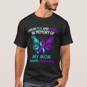 Camiseta Uso Verde azulado Y Morado En Memoria Del Suicidio