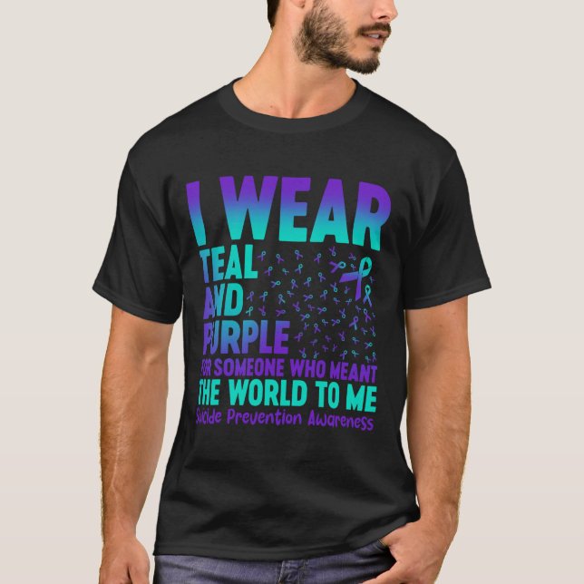 Camiseta Uso Verde azulado Y Morado Para Alguien Que Signif (Anverso)