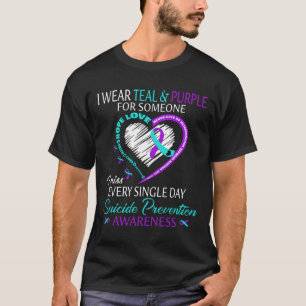 Camiseta Uso Verde azulado Y Morado Para Alguien Suicidio A