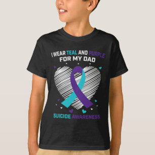 Camiseta Uso Verde azulado Y Morado Para Concienciar A Papá