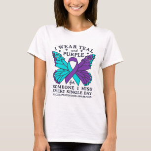 Camiseta Uso Verde azulado Y Morado Para La Prevención Del 
