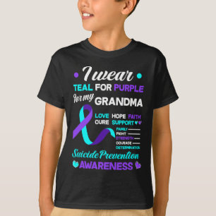 Camiseta Uso Verde azulado Y Morado Para Mi Abuela Suicidio