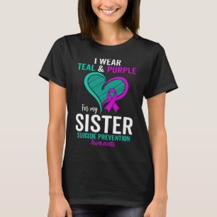 Camiseta Uso Verde azulado Y Morado Para Mi Hermana Suicida