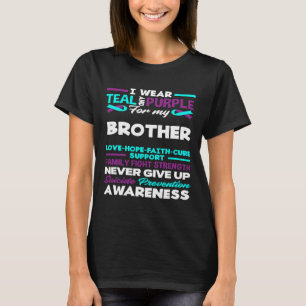 Camiseta Uso Verde azulado Y Morado Para Mi Hermano Suicidi