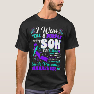 Camiseta Uso Verde azulado Y Morado Para Mi Hijo Suicidio P