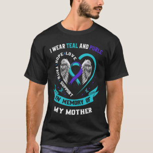 Camiseta Uso Verde azulado Y Morado Para Mi Madre Suicida A