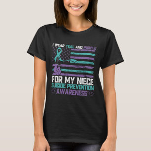Camiseta Uso Verde azulado Y Morado Para Mi Niña Suicidio P