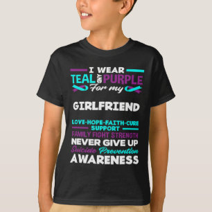 Camiseta Uso Verde azulado Y Morado Para Mi Novia Suicida A