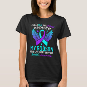 Camiseta Uso Verde azulado Y Morado Para Mi Presión Suicida