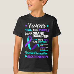 Camiseta Uso Verde azulado Y Morado Para Mi Suicidio De Niñ