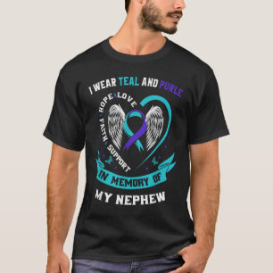 Camiseta Uso Verde azulado Y Morado Para Mi Suicidio De Sob