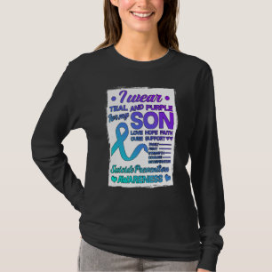 Camiseta Uso Verde azulado Y Morado Para Prevenir El Suicid