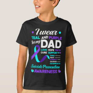Camiseta Uso Verde azulado y morado para prevenir el suicid