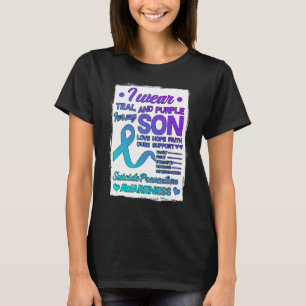 Camiseta Uso Verde azulado Y Morado Para Prevenir El Suicid