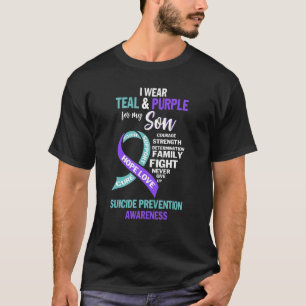 Camiseta Uso Verde azulado Y Morado Para Prevenir El Suicid
