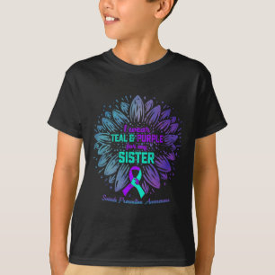 Camiseta Uso Verde azulado Y Morado Para Prevenir El Suicid