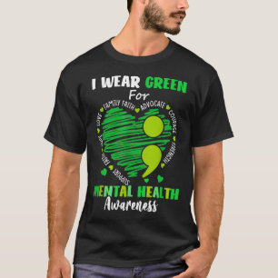 Camiseta Uso Verde Para Concienciación Mental De Salud Ment