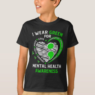 Camiseta Uso Verde Para Concienciación Mental De Salud Ment