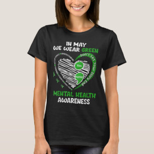 Camiseta Uso Verde Para Concienciación Mental De Salud Ment