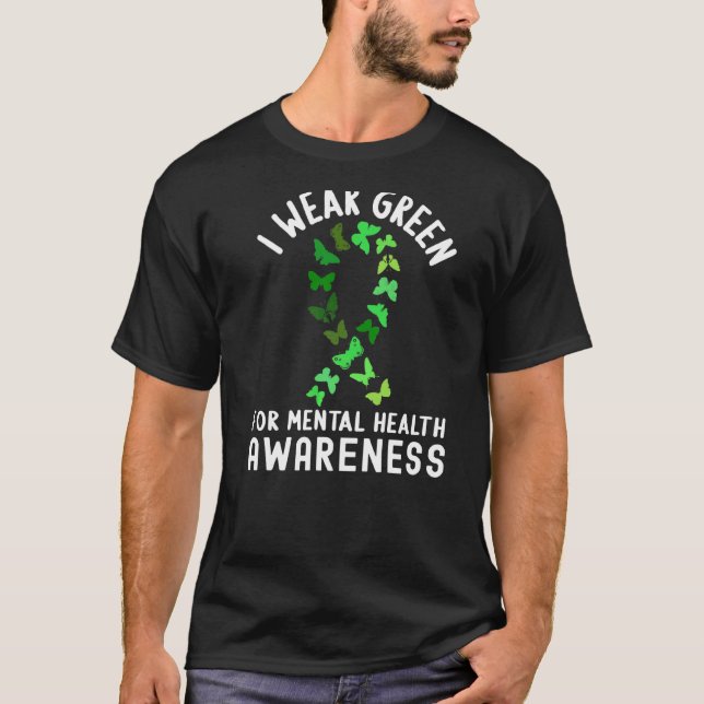 Camiseta Uso Verde Para Concienciación Sobre Salud Mental M (Anverso)