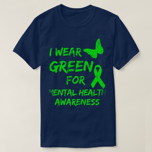 Camiseta Uso Verde Para Concienciación Sobre Salud Mental M (Diseño del anverso)