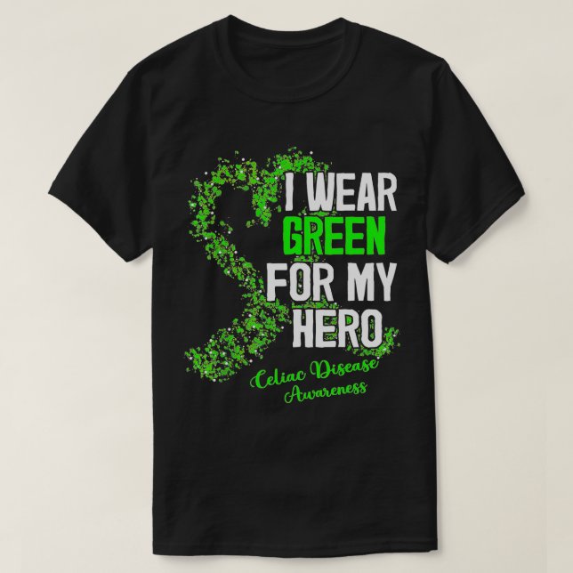 Camiseta Uso Verde Para La Celiac Celiac Cebbon De Sensibil (Diseño del anverso)