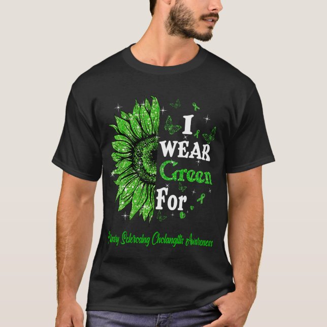 Camiseta Uso Verde Para La Colangitis Esclerosante Primaria (Anverso)