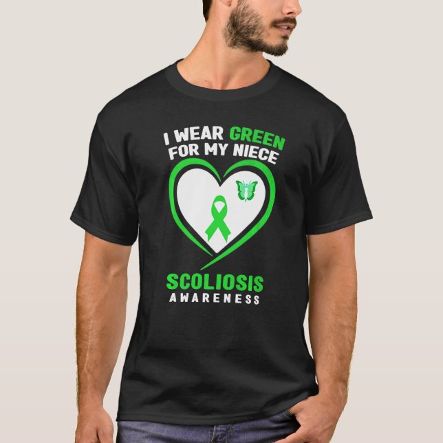 Camiseta Uso Verde Para La Conciencia De Mi Escoliosis De L (Anverso)