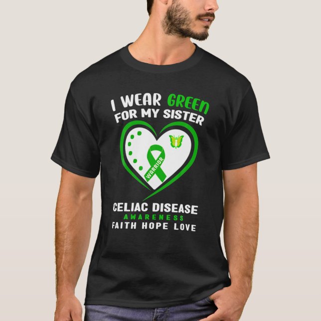 Camiseta Uso Verde Para Mi Hermana - Awaren Enfermedad Celi (Anverso)