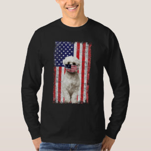 Camiseta Usos De Perro De Bandera Americana Maltesa Cara De