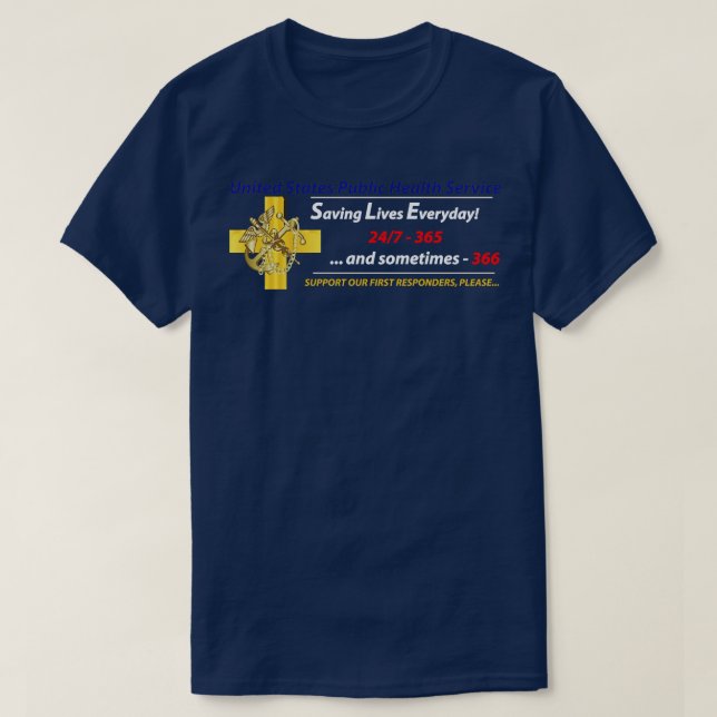 Camiseta USPHS Servicio de Salud Pública Salvando vidas (Diseño del anverso)