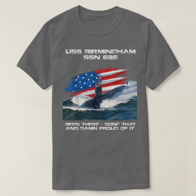 Camiseta USS Birmingham SSN695 Submarine de la bandera esta (Diseño del anverso)