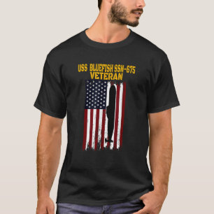 Camiseta USS Bluefish SSN 675 Submarinos Veteranos Día Padr