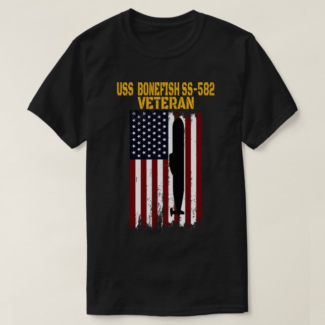 Camiseta USS Bonefish SS582 Submarinos Veteranos Día Padres (Diseño del anverso)